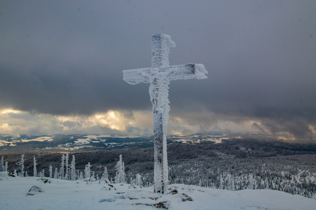 Lusen Gipfel Winter Nationalpark Bayerischer Wald